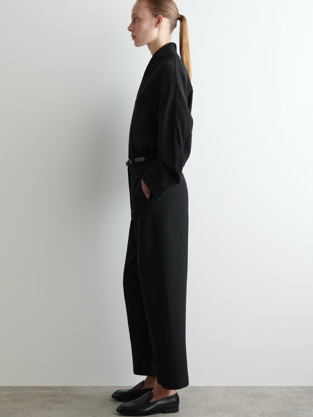 %100 Wool COS Cropped Wool Barrel-Leg Pants - Size XS